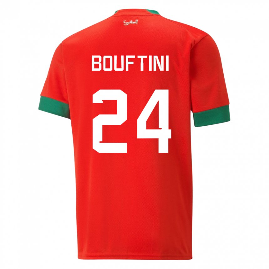 Kinderen Marokkaans Sofia Bouftini #24 Rood Thuisshirt Thuistenue 22-24 T-shirt