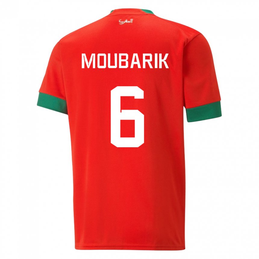 Kinderen Marokkaans El Mehdi Moubarik #6 Rood Thuisshirt Thuistenue 22-24 T-shirt