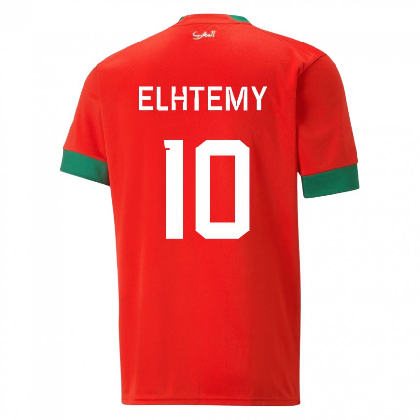 Kinderen Marokkaans Mountassir Elhtemy #10 Rood Thuisshirt Thuistenue 22-24 T-shirt