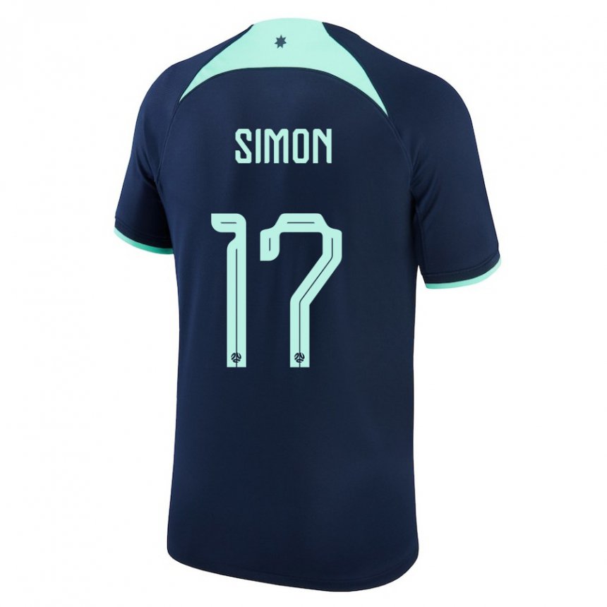 Kinderen Australisch Kyah Simon #17 Donkerblauw Uitshirt Uittenue 22-24 T-shirt