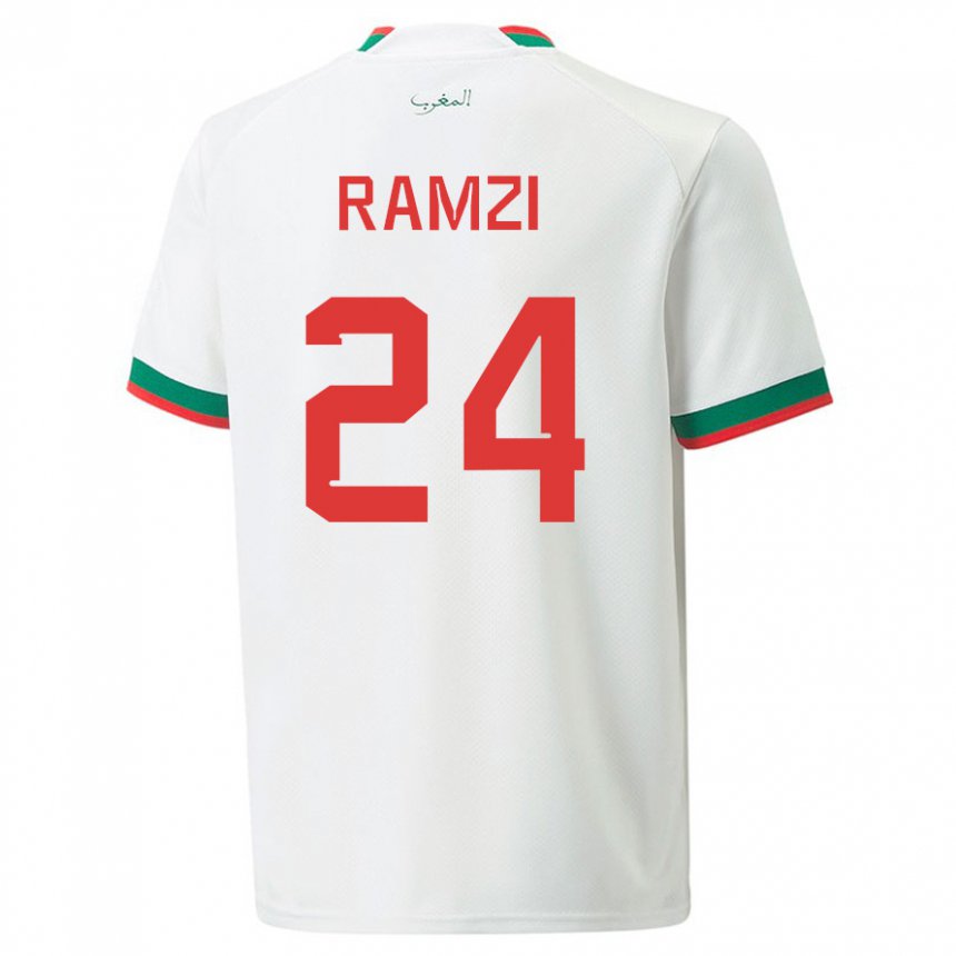 Kinderen Marokkaans Achraf Ramzi #24 Wit Uitshirt Uittenue 22-24 T-shirt