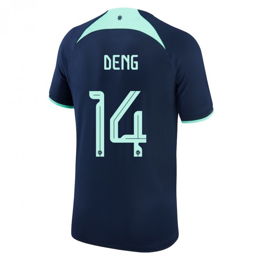 Kinderen Australisch Thomas Deng #14 Donkerblauw Uitshirt Uittenue 22-24 T-shirt