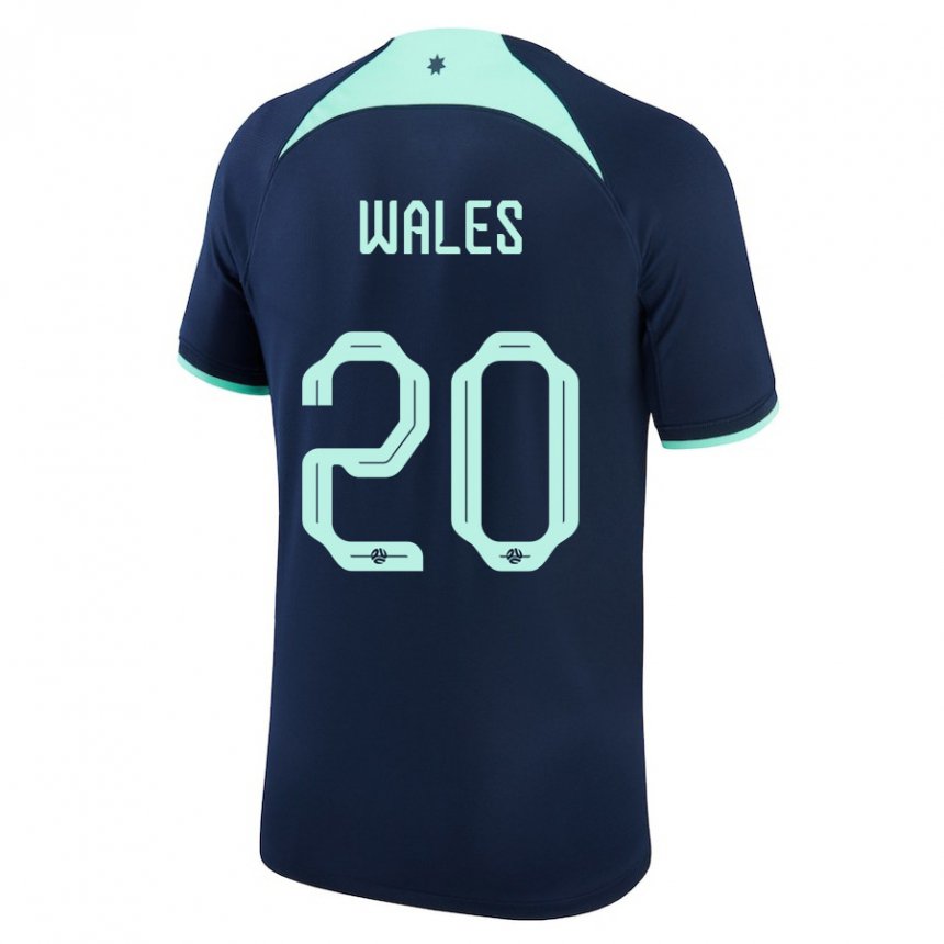 Kinderen Australisch Lachlan Wales #20 Donkerblauw Uitshirt Uittenue 22-24 T-shirt