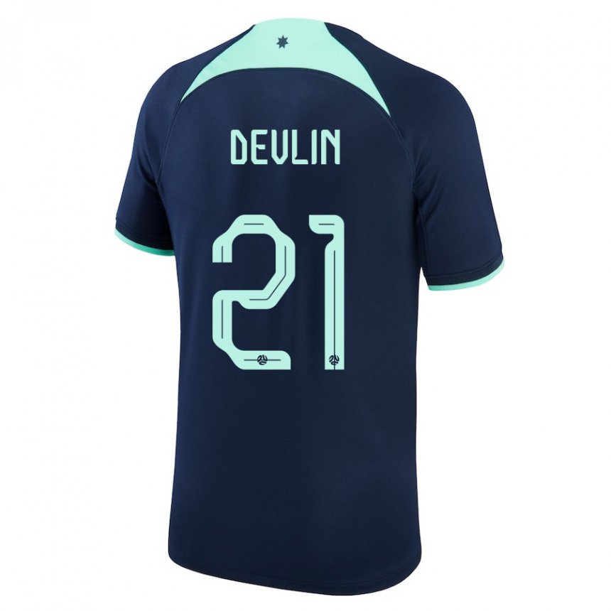 Kinderen Australisch Cameron Devlin #21 Donkerblauw Uitshirt Uittenue 22-24 T-shirt