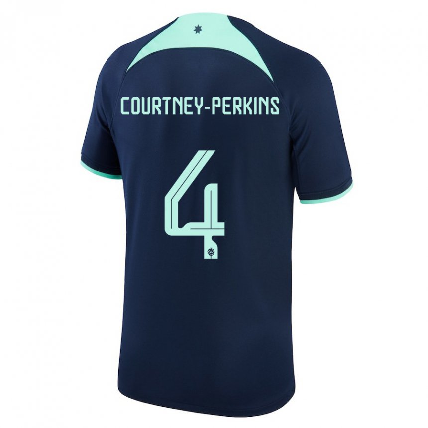 Kinderen Australisch Jordan Courtney Perkins #4 Donkerblauw Uitshirt Uittenue 22-24 T-shirt