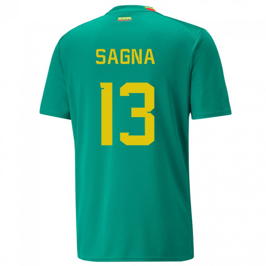 Kinderen Senegalees Jeannette Sagna #13 Groente Uitshirt Uittenue 22-24 T-shirt