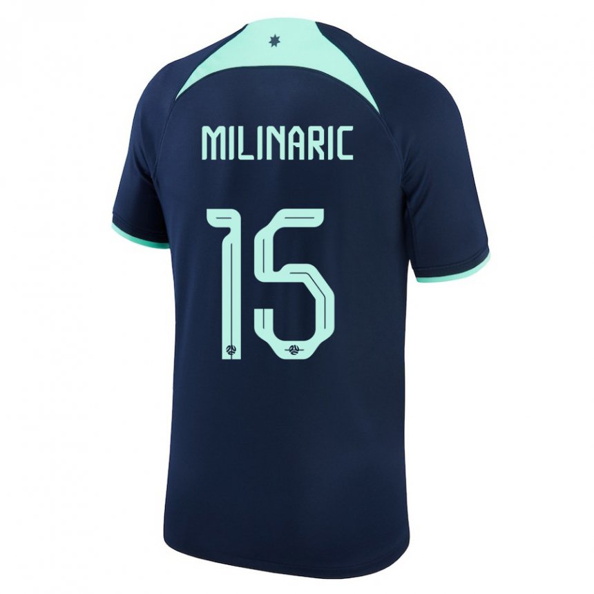 Kinderen Australisch Anton Milinaric #15 Donkerblauw Uitshirt Uittenue 22-24 T-shirt