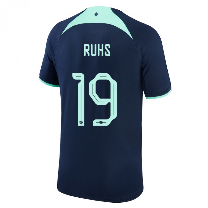 Kinderen Australisch Michael Ruhs #19 Donkerblauw Uitshirt Uittenue 22-24 T-shirt