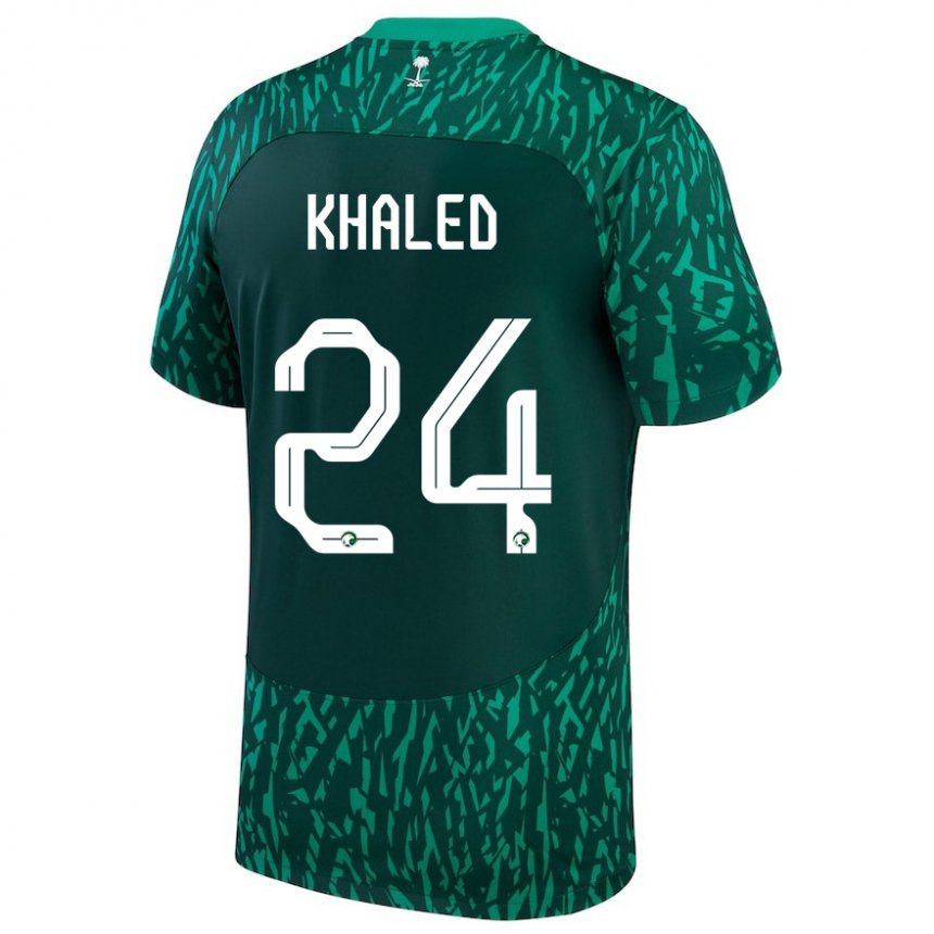 Kinderen Saoedi-arabisch Atheer Khaled #24 Donkergroen Uitshirt Uittenue 22-24 T-shirt