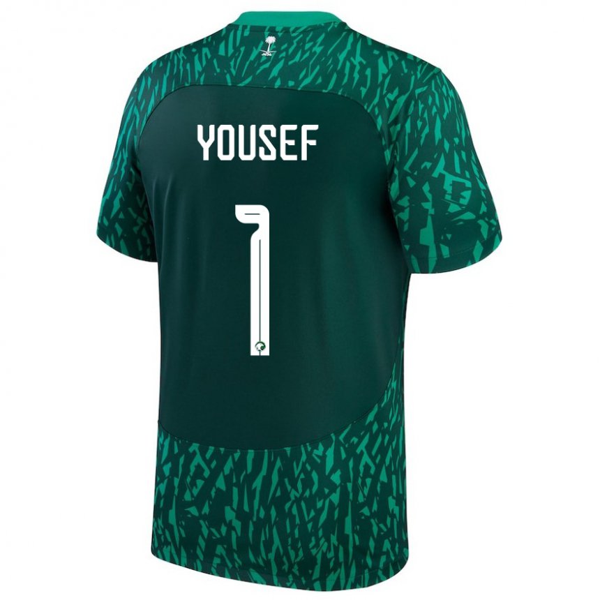 Kinderen Saoedi-arabisch Hamed Yousef #1 Donkergroen Uitshirt Uittenue 22-24 T-shirt