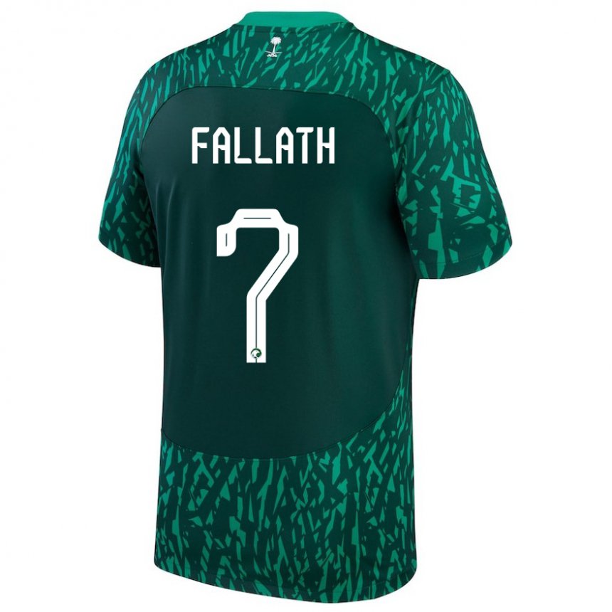 Kinderen Saoedi-arabisch Fahad Fallath #7 Donkergroen Uitshirt Uittenue 22-24 T-shirt