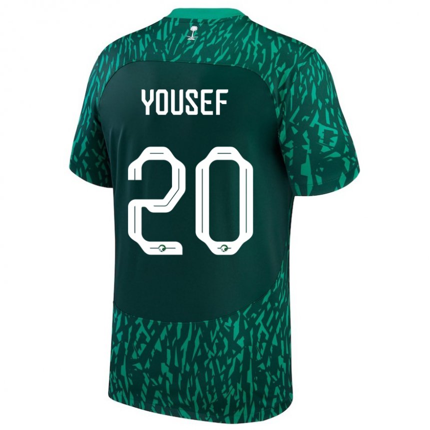 Kinderen Saoedi-arabisch Fares Yousef #20 Donkergroen Uitshirt Uittenue 22-24 T-shirt