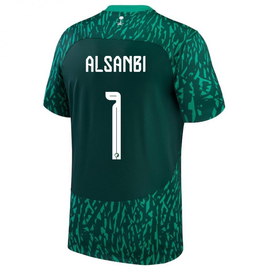 Kinderen Saoedi-arabisch Abdulrahman Alsanbi #1 Donkergroen Uitshirt Uittenue 22-24 T-shirt