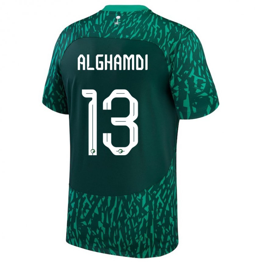 Kinderen Saoedi-arabisch Hazzaa Alghamdi #13 Donkergroen Uitshirt Uittenue 22-24 T-shirt