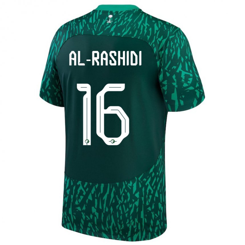 Kinderen Saoedi-arabisch Mohammed Al Rashidi #16 Donkergroen Uitshirt Uittenue 22-24 T-shirt