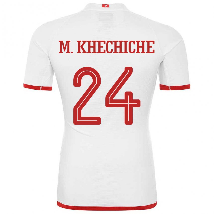 Kinderen Tunesisch Mohamed Amine Khechiche #24 Wit Uitshirt Uittenue 22-24 T-shirt