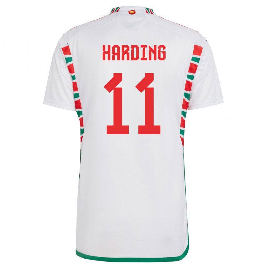 Kinderen Welsh Natasha Harding #11 Wit Uitshirt Uittenue 22-24 T-shirt