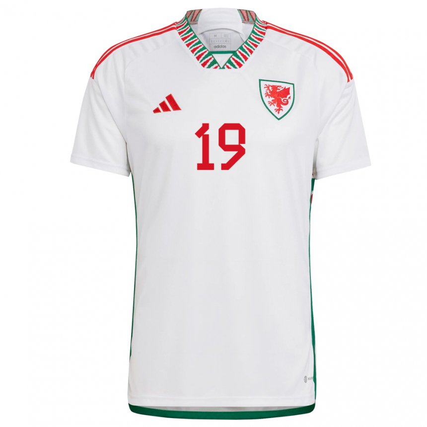 Kinderen Welsh Megan Wynne #19 Wit Uitshirt Uittenue 22-24 T-shirt