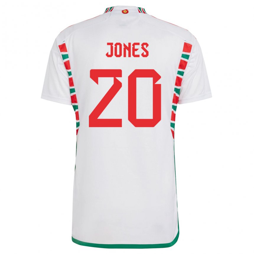 Kinderen Welsh Carrie Jones #20 Wit Uitshirt Uittenue 22-24 T-shirt