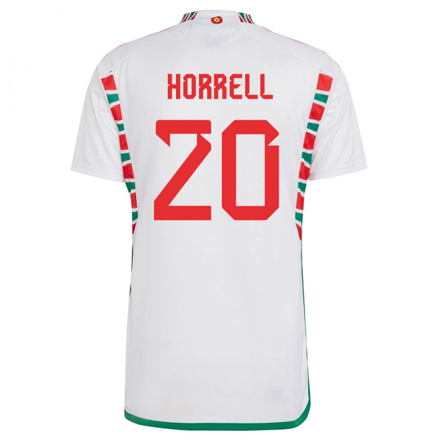 Kinderen Welsh Grace Horrell #20 Wit Uitshirt Uittenue 22-24 T-shirt