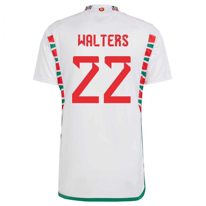 Kinderen Welsh Georgia Walters #22 Wit Uitshirt Uittenue 22-24 T-shirt