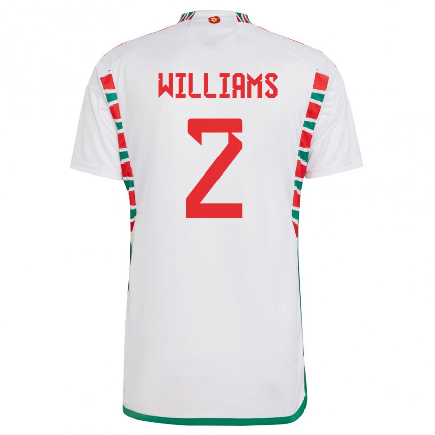 Kinderen Welsh Alex Williams #2 Wit Uitshirt Uittenue 22-24 T-shirt