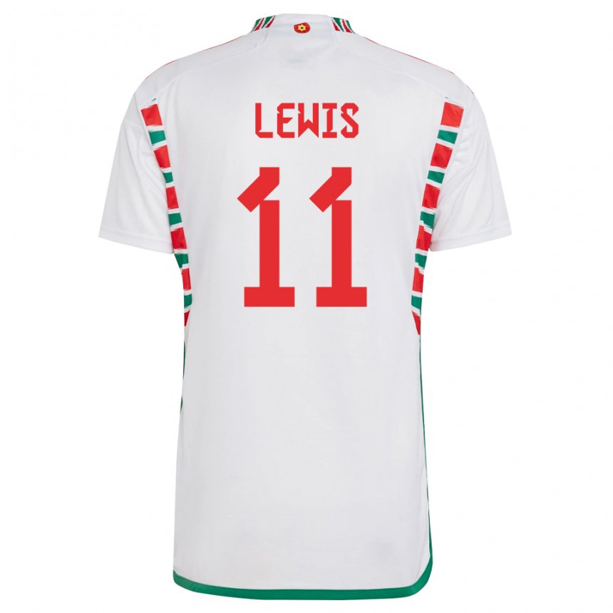 Kinderen Welsh Sonny Lewis #11 Wit Uitshirt Uittenue 22-24 T-shirt