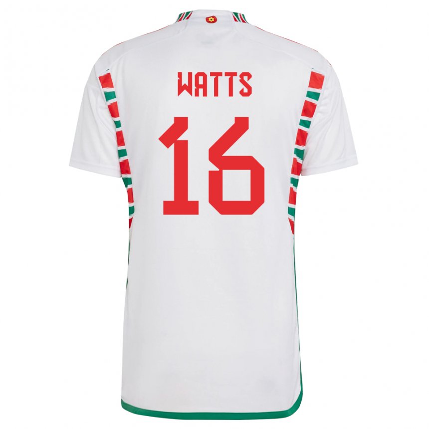 Kinderen Welsh Daniel Watts #16 Wit Uitshirt Uittenue 22-24 T-shirt