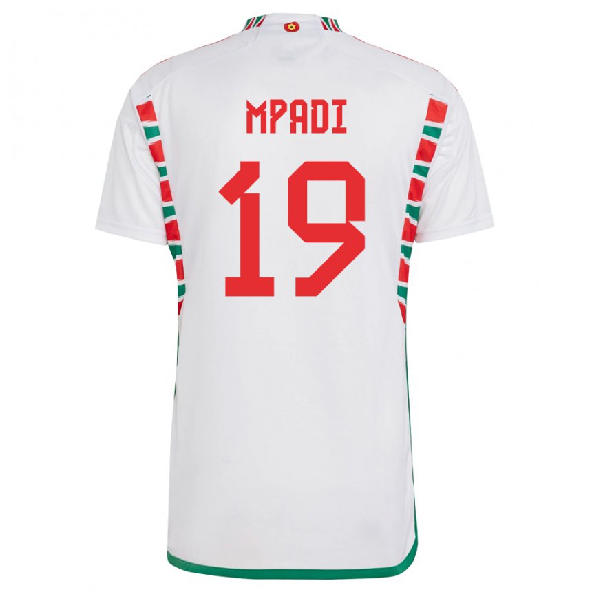 Kinderen Welsh Japhet Mpadi #19 Wit Uitshirt Uittenue 22-24 T-shirt