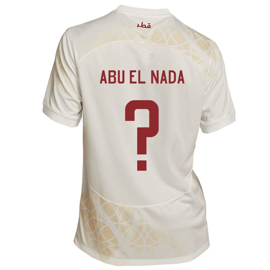 Kinderen Qatarees Mahmoud Abu El Nada #0 Goud Beige Uitshirt Uittenue 22-24 T-shirt