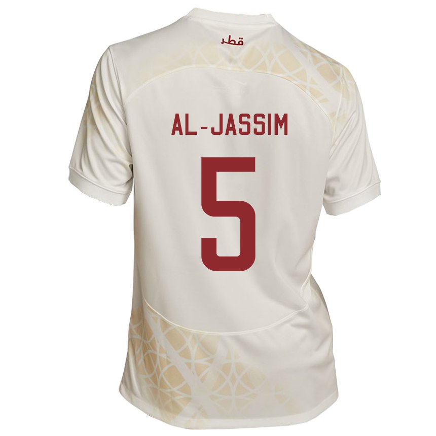 Kinderen Qatarees Dana Al Jassim #5 Goud Beige Uitshirt Uittenue 22-24 T-shirt