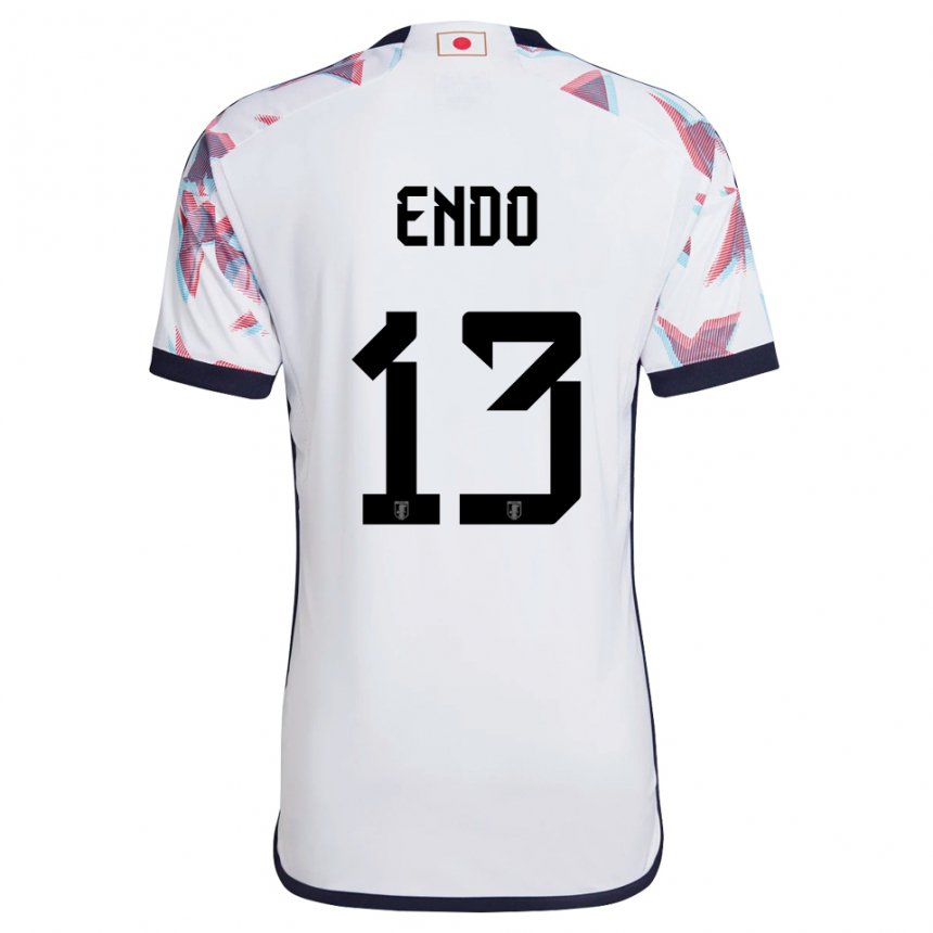 Kinderen Japans Jun Endo #13 Wit Uitshirt Uittenue 22-24 T-shirt