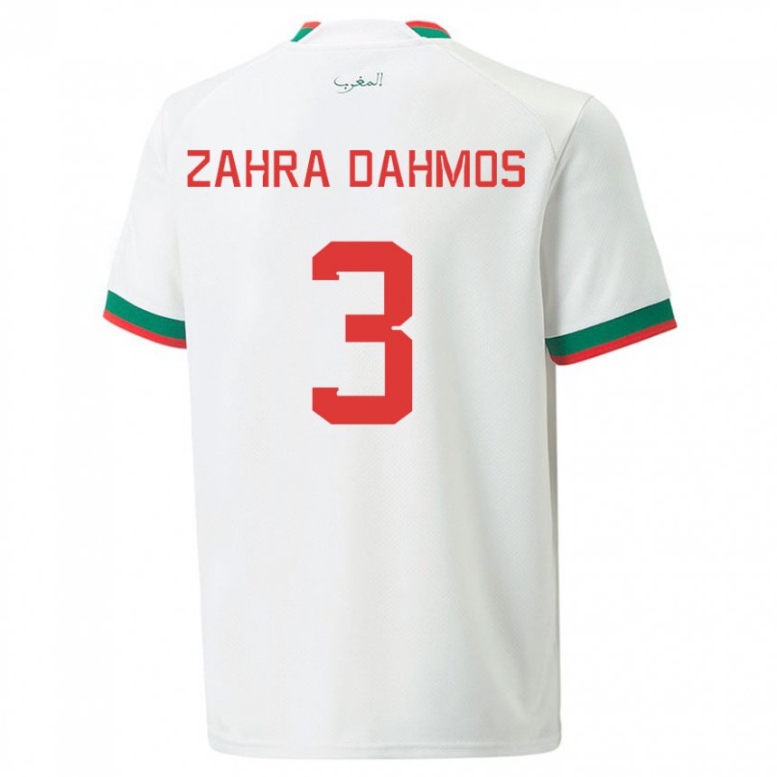 Kinderen Marokkaans Fatima Zahra Dahmos #3 Wit Uitshirt Uittenue 22-24 T-shirt