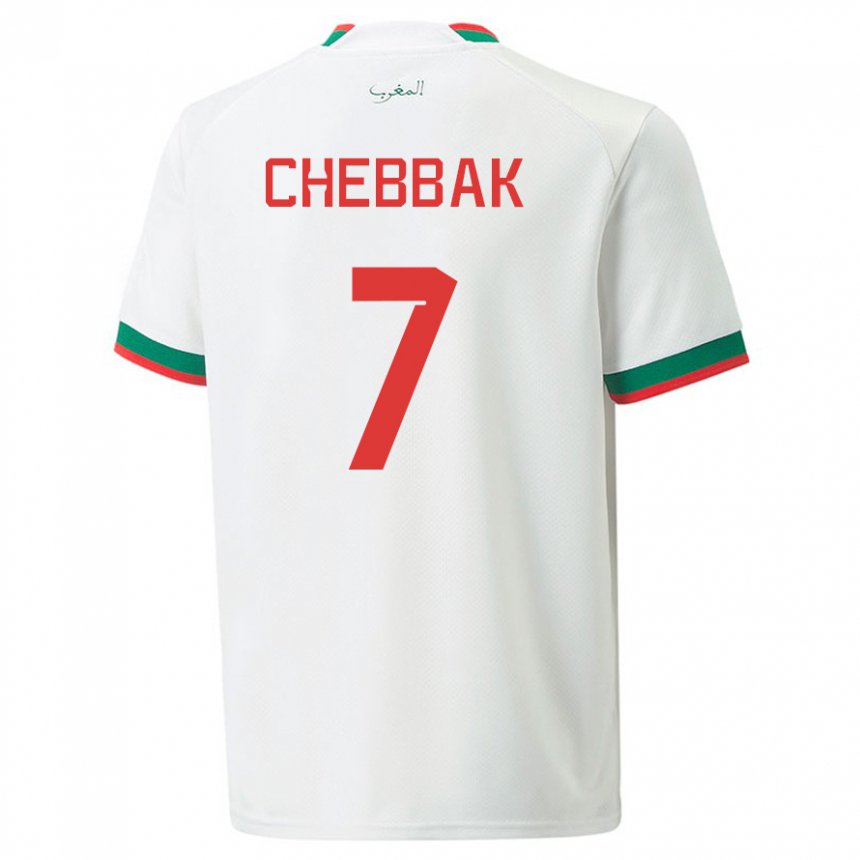 Kinderen Marokkaans Ghizlane Chebbak #7 Wit Uitshirt Uittenue 22-24 T-shirt