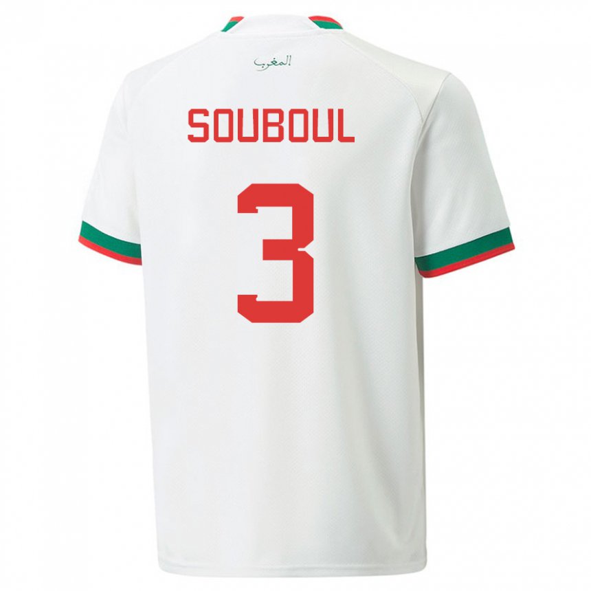 Kinderen Marokkaans Mohamed Souboul #3 Wit Uitshirt Uittenue 22-24 T-shirt