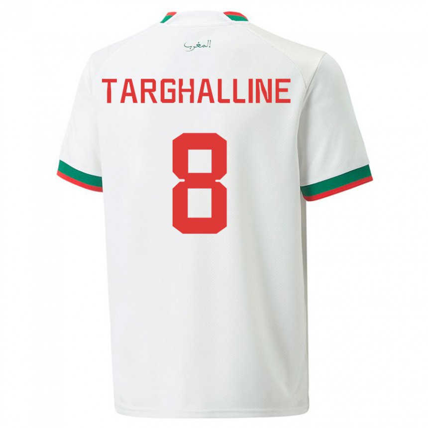 Kinderen Marokkaans Oussama Targhalline #8 Wit Uitshirt Uittenue 22-24 T-shirt