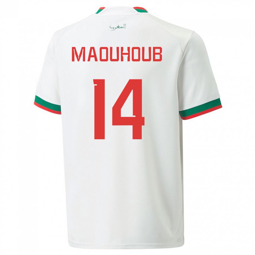 Kinderen Marokkaans El Mehdi Maouhoub #14 Wit Uitshirt Uittenue 22-24 T-shirt