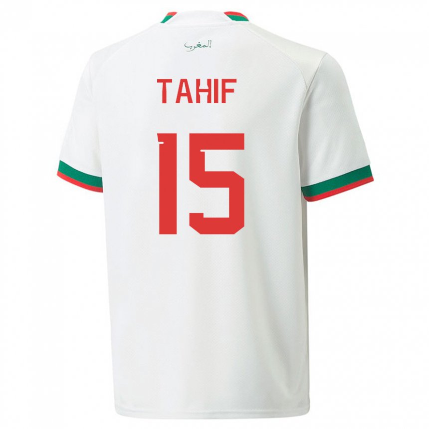 Kinderen Marokkaans Adil Tahif #15 Wit Uitshirt Uittenue 22-24 T-shirt