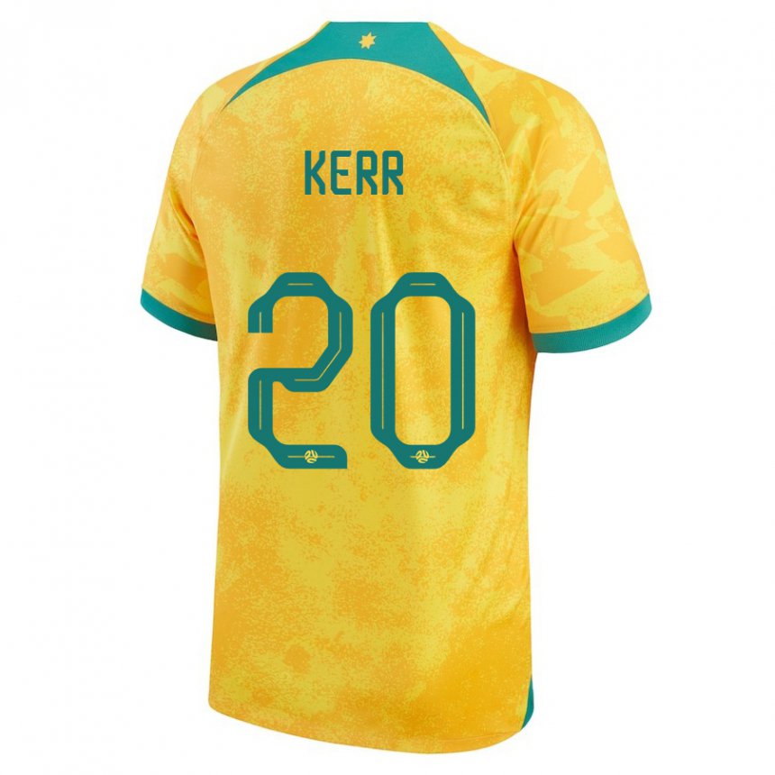 Heren Australisch Sam Kerr #20 Gouden Thuisshirt Thuistenue 22-24 T-shirt