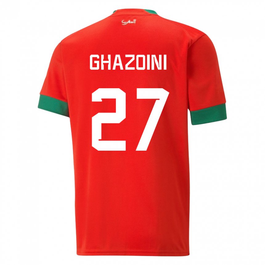 Heren Marokkaans Amine Ghazoini #27 Rood Thuisshirt Thuistenue 22-24 T-shirt