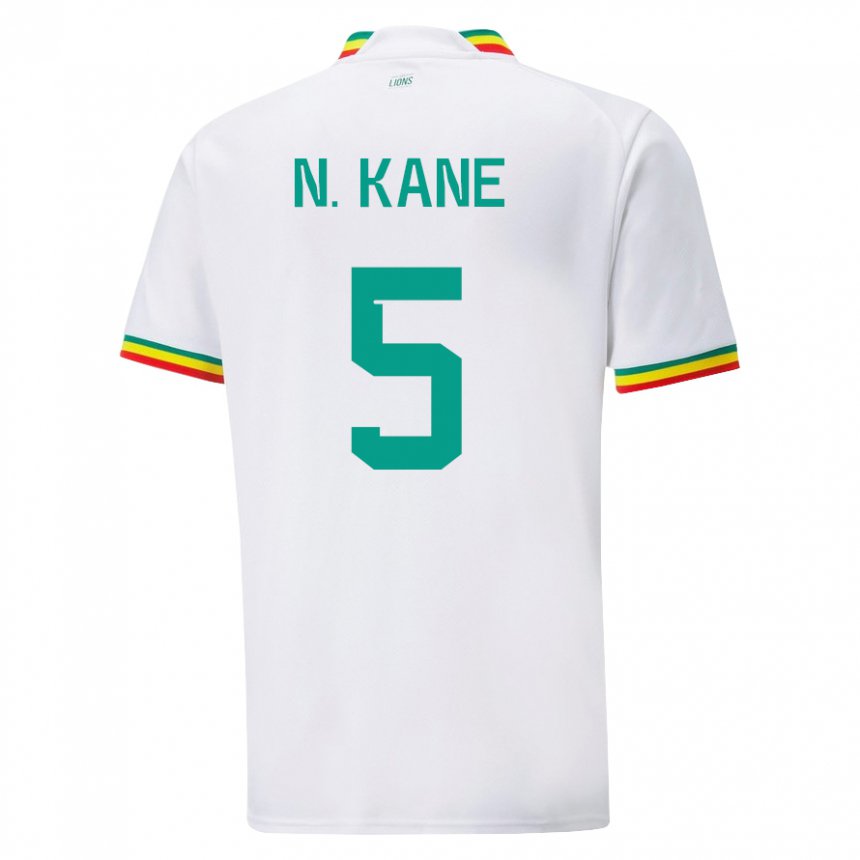 Heren Senegalees Ndeye Ndiaye Kane #5 Wit Thuisshirt Thuistenue 22-24 T-shirt