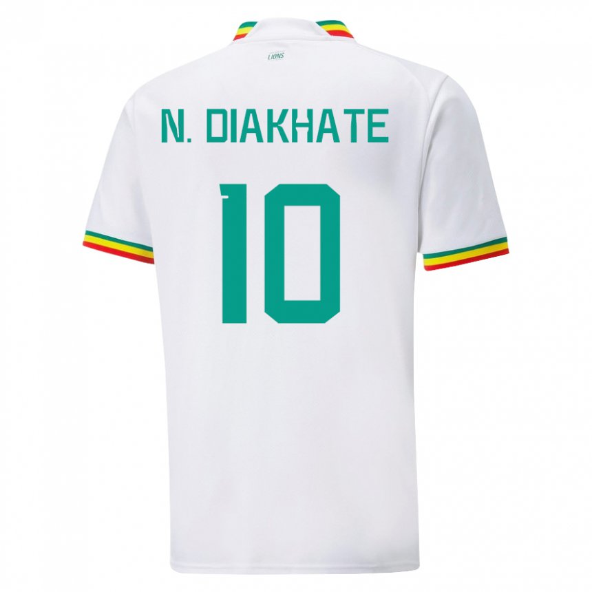 Heren Senegalees Ndeye Awa Diakhate #10 Wit Thuisshirt Thuistenue 22-24 T-shirt