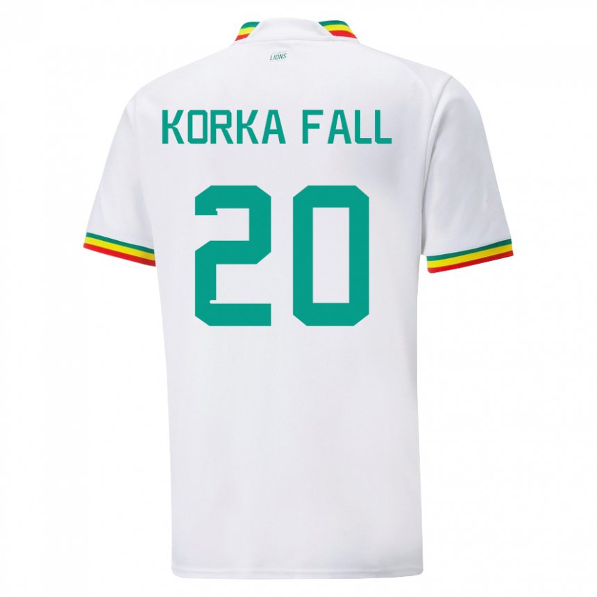 Heren Senegalees Korka Fall #20 Wit Thuisshirt Thuistenue 22-24 T-shirt