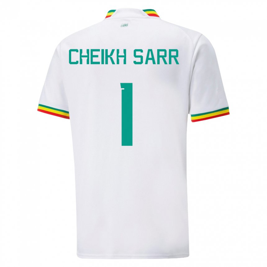 Heren Senegalees Cheikh Sarr #1 Wit Thuisshirt Thuistenue 22-24 T-shirt