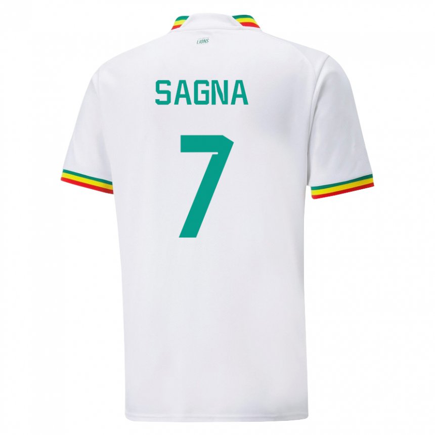 Heren Senegalees Amadou Sagna #7 Wit Thuisshirt Thuistenue 22-24 T-shirt