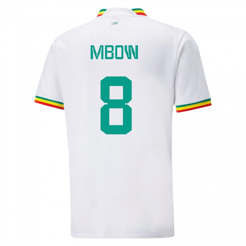 Heren Senegalees Mamadou Mbow #8 Wit Thuisshirt Thuistenue 22-24 T-shirt
