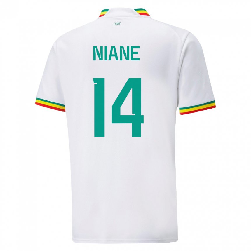 Heren Senegalees Ibrahima Niane #14 Wit Thuisshirt Thuistenue 22-24 T-shirt