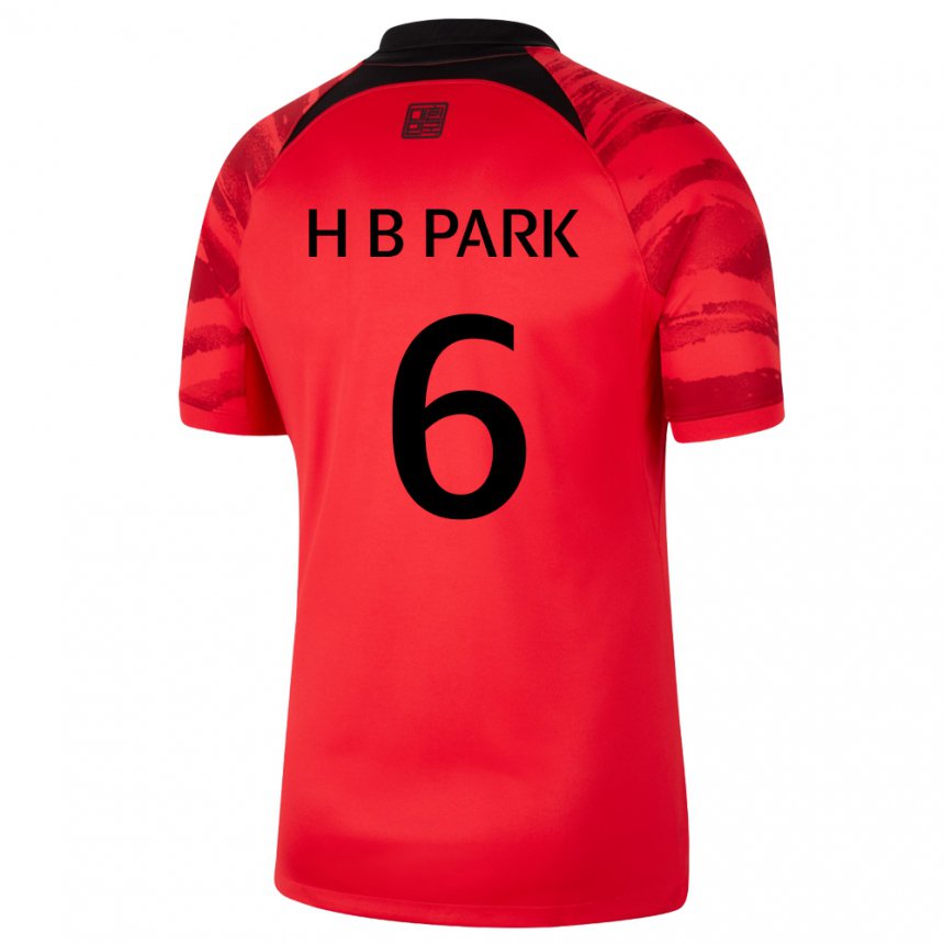 Heren Zuid-koreaans Park Hyeon Bin #6 Rood Zwart Thuisshirt Thuistenue 22-24 T-shirt