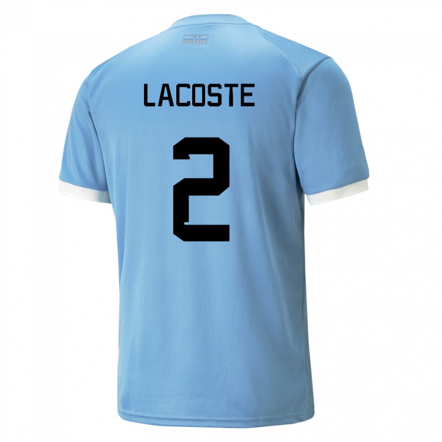 Heren Uruguayaans Stephanie Lacoste #2 Blauw Thuisshirt Thuistenue 22-24 T-shirt