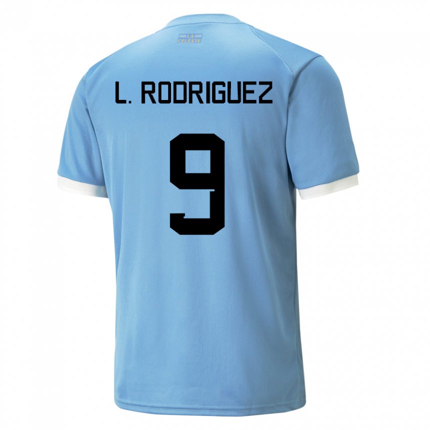 Heren Uruguayaans Luciano Rodriguez #9 Blauw Thuisshirt Thuistenue 22-24 T-shirt